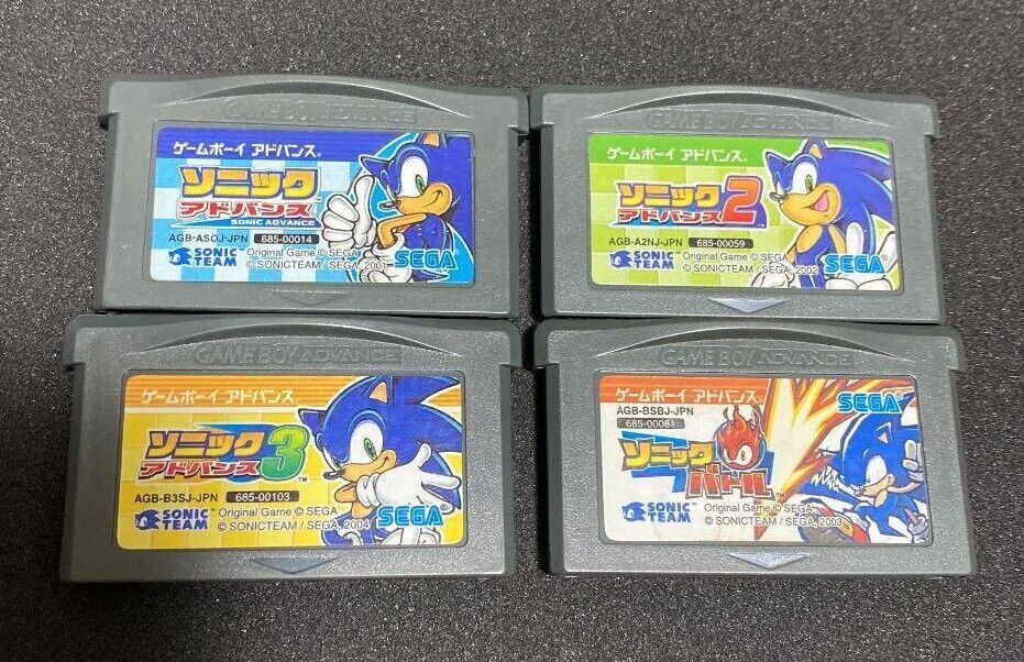 Sonic Advance 1 ＆ 2 ＆ 3 ＆ Battle set SEGA Gameboy Advance GBA Japanese