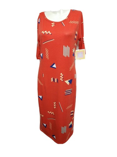 Lularoe Julia Women New MEDIUM Short-sleeve Body Con Shirt Dress Round-Neck(#m3