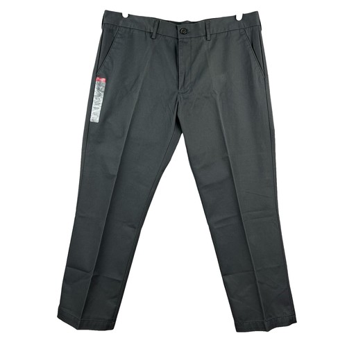 Haggar Mens Dress Pants 28x30 Black Classic Fit Flat Front Slacks