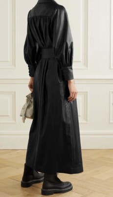 Alice + Olivia Zarita Vegan Leather Belted Maxi Dress Size 8 | eBay