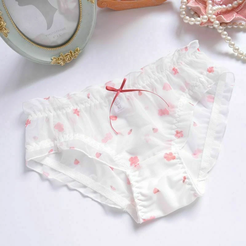 2 PIEZAS Bragas Kawaii Niñas Transparentes Bragas Volantes Bragas Calzoncillos Foto 3 de 4