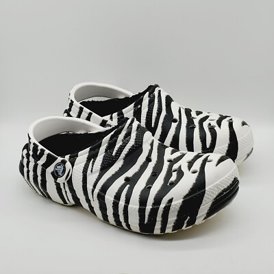 Crocs Zebra Lined Classic Animal Print Women's Size 6 Men's Size 4