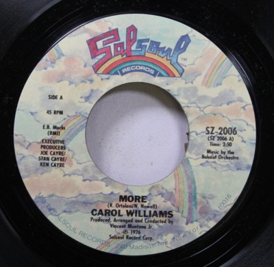 Soul Nm! 45 Carol Williams - More / More Of More On Salsoul Records
