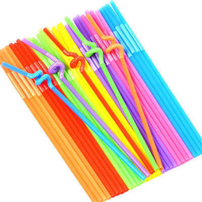 100-500Pcs Super Extra Long Mega Drinking Straws Coloured Special Bar Home