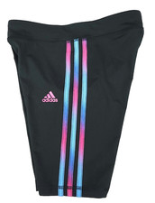 Girls Shorts Size L 14 Adidas Yoga Athletics Black Multicolor Stripes Polyester