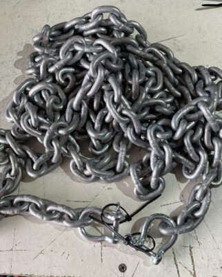 4 Meter 8 mm DIN766 Kurzglied verzinkt Ankerkette plus Bügelschäkel