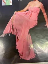 Glam Gurlz Salmon Pink Prom Dress Precious Formals Spaghetti Strap size 8