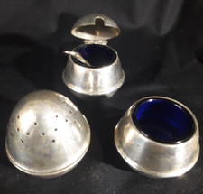 Silver Plate Antique Salt And Pepper set made by Apex