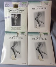 JCPenney Sheer Caress Silky Sheer Pantyhose Satiny Control Top Bone 81 Average
