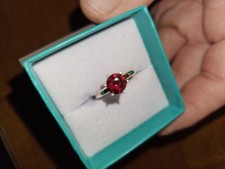 X-mas Sale Round Cut Genuine Red Garnet Ring 14k Solid Yellow Gold Women's.
