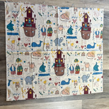 Vintage Noah s Ark Fabric Panel Basket Case Needlework Therapy Animals Two byTwo