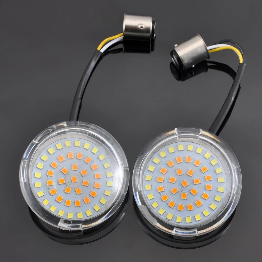 Luces indicadoras de giro de 2" 1157 aptas para Harley Sportster Street Glide FLHX Foto 2 de 4