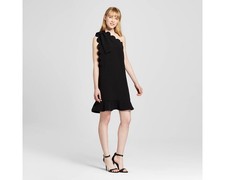 Victoria Beckham for Target One-Shoulder Scallop Dress Black XS
