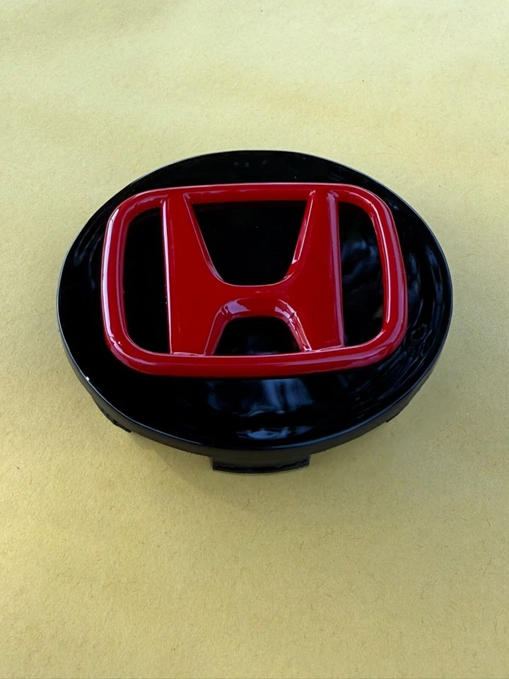 Fit for HONDA 1Set Of 4pcs Black/Red Wheel Center Caps 69MM NEW US Foto 3 de 4
