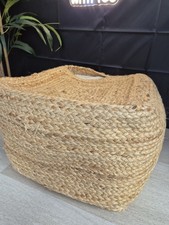 John Lewis Square Jute Pouffe, Natural, Cotton Dimensions H35 x W50 x D50cm