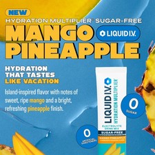 12 Packets Liquid I.V.  Hydration Multiplier Sugar-Free - Mango Pineapple 