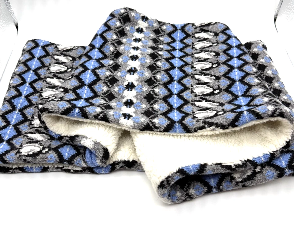 Vera Bradley Bufanda Acogedora Capucha Tejida Infinito Azul Pingüinos Felpa Vellón Foto 4 de 4