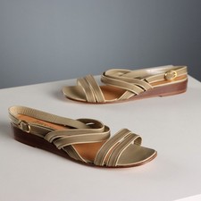 Andrea Pfister Sandali Vintage Cuio Pelle N. 39.5 Italia Anni 90 Originali