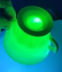 Vintage McBeth Evans Depression Ivory Custard /Uranium Glass Open Sugar Bowl .