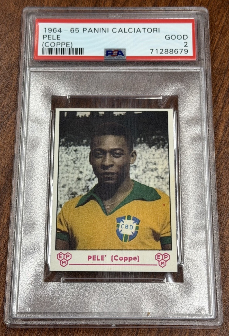 1964 PANINI CALCIATORI (COPPE) PELE PSA 2 BRAZIL SOCCER FUTBOL PWCC EXCEPTIONAL view 2