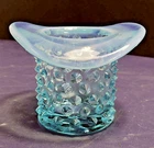 Vintage Fenton Blue Opalescent Hobnail Top Hat Toothpick Holder, Art Glass