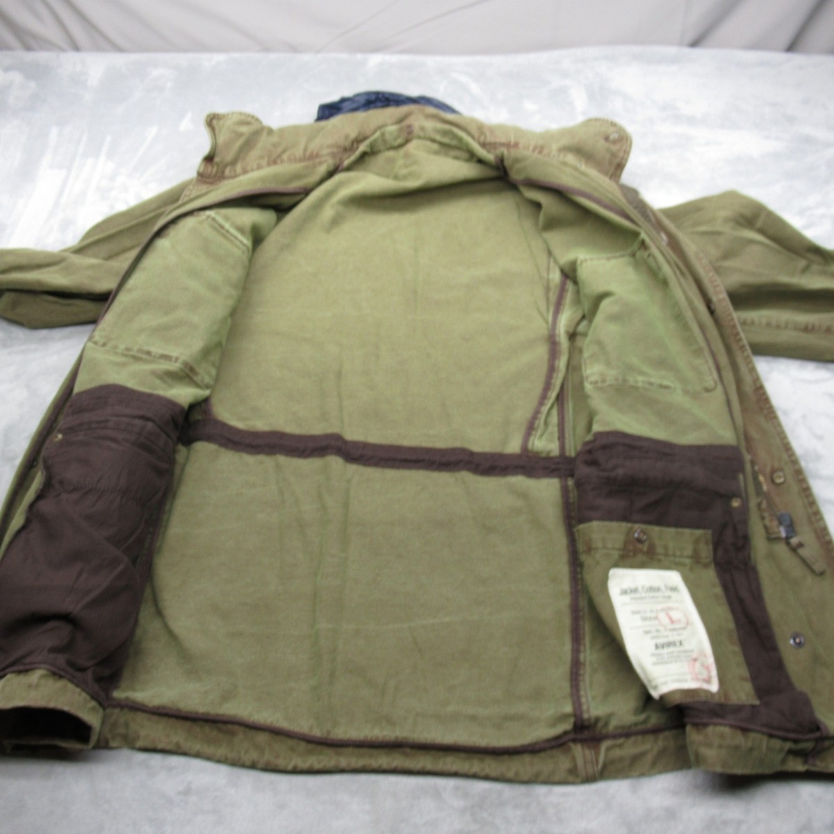 Avirex Field Jacket Mens Large Green Canvas Military M-51 Pockets
