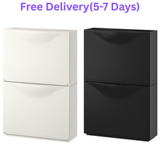 TRONES Shoe Cabinet Storage Unit White 52x18x39 cm – Space Saving Wall Cabinet