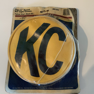 Vintage NEW NOS KC Hilites Round 6'' Fog Light Cover Yellow Vinyl #5101 Pair