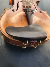 Natural Ebony Violin Chinrest 4/4 Size WITH Chin Rest Clamp Screw Fiddle Parts