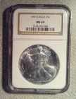 1993 American Silver Eagle NGC MS69 (088)