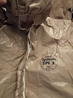 #ad DUPONT Tychem CPF3 Chemical Chem Suit Nitri Solve Gloves and Boots as seen xxl $64.99