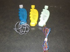 3 EARLY VINTAGE ATLAS SLOT CAR CONTROLLERS - BLUE, LIGHT GREEN, YELLOW - HTF