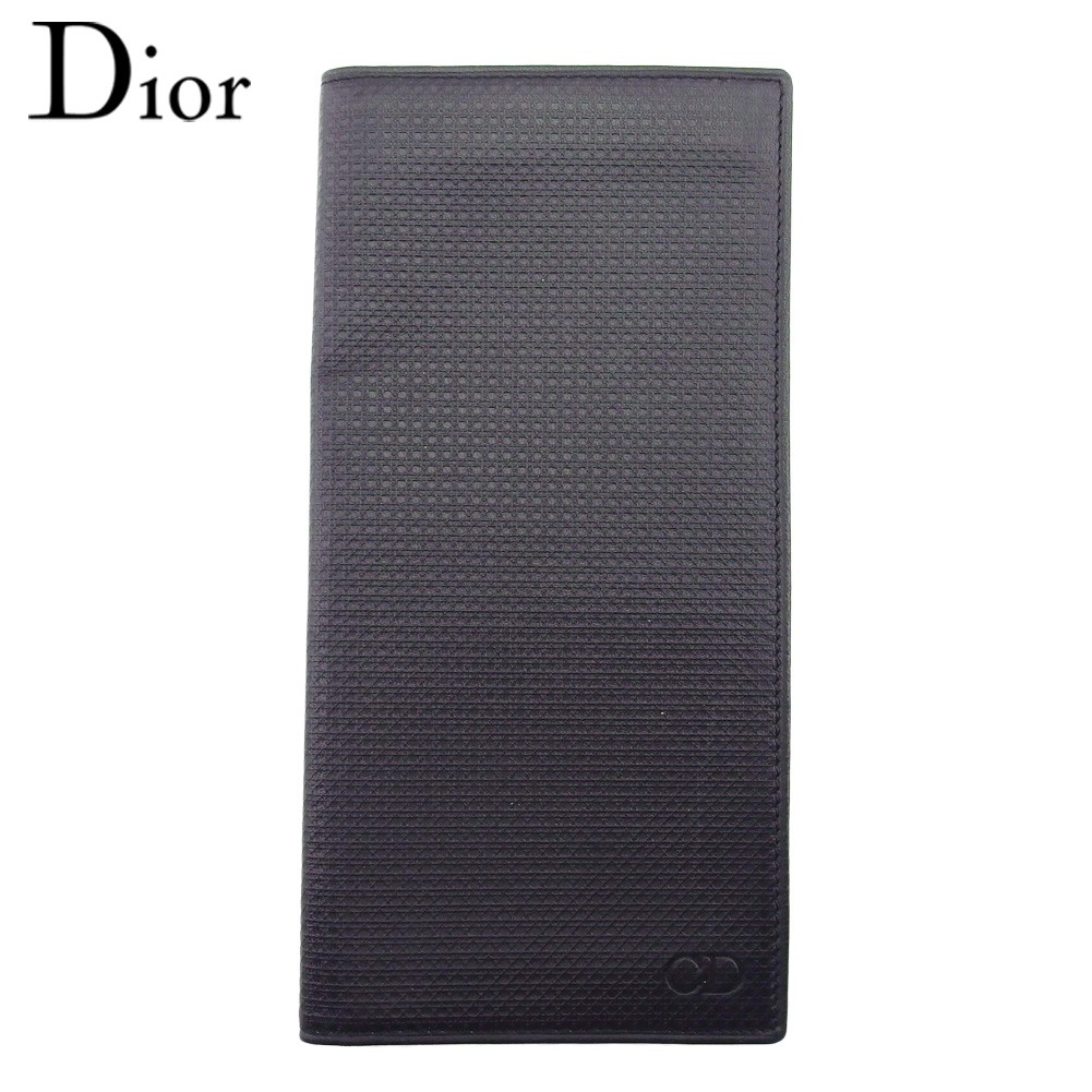 Dior Black Bill Compartment Wallet Authentic Preowned Women