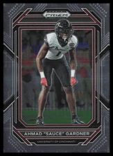 2023 Panini Prizm Draft Picks #3 Ahmad "Sauce" Gardner Cincinnati Bearcats