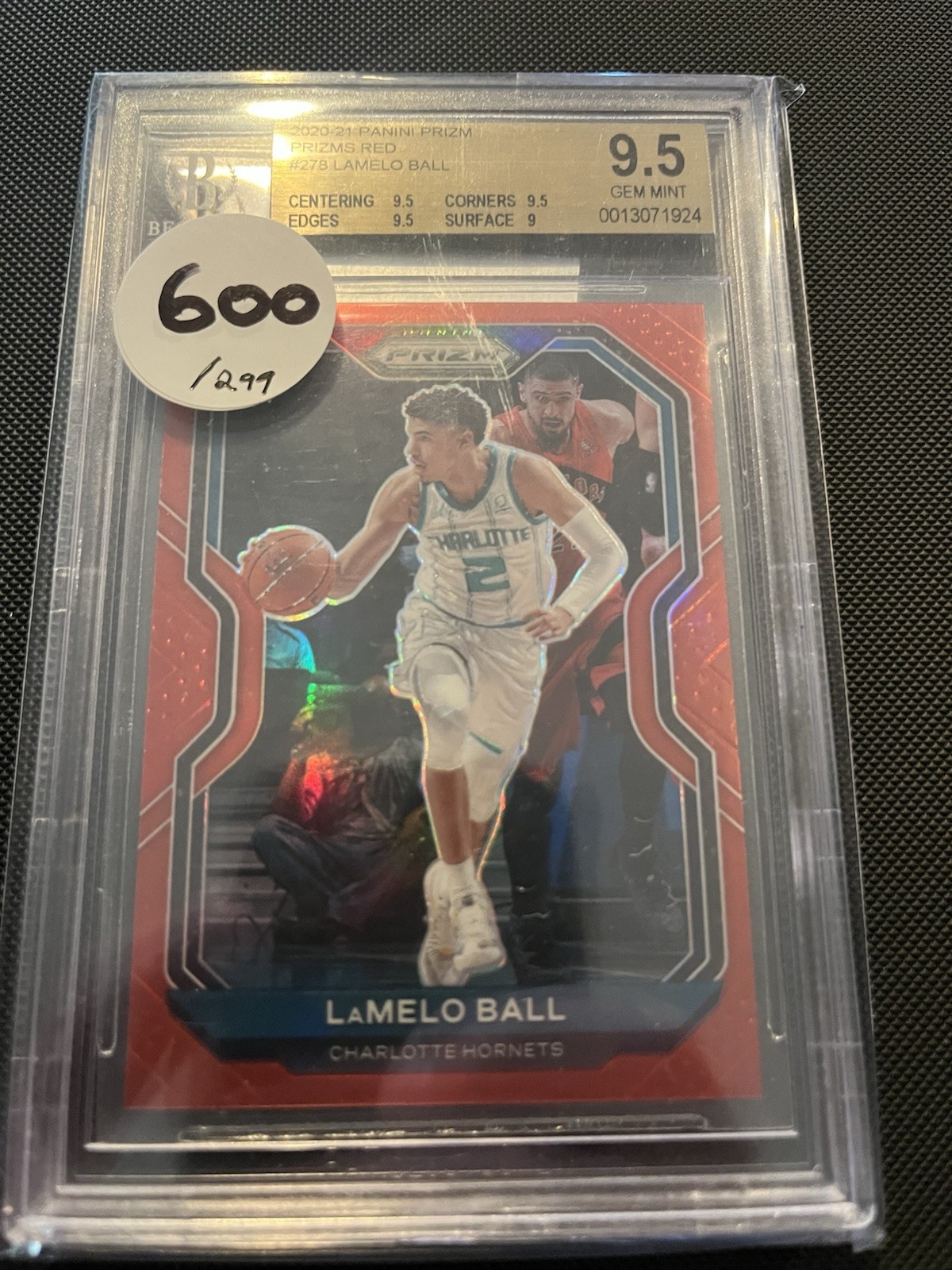 2020-21 Panini Prizm - LaMelo Ball #278 Red Prizm /299 (RC) BGS 9.5
