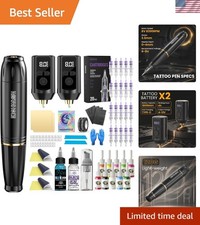 Wormhole Wireless Tattoo Gun Kit with Dual 1800mAh Batteries for Precision Work