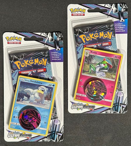 POKEMON SUN MOON ULTRA PRISMA BLISTER BOOSTER PACK NUEVO SANDSHREW & KIRLIA