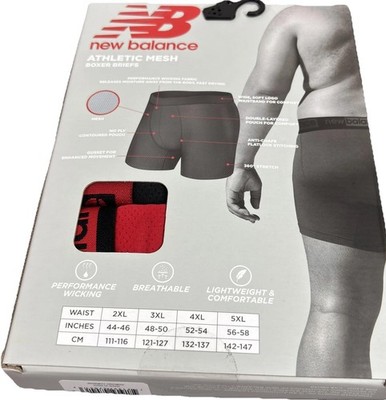 New Balance Men's 3XL Big And Tall Boxer Briefs Pack Mesh Sports