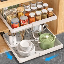 2 Pack Pull Out Cabinet Organizers Expandable, Slide Out Drawers for Kitchen,...