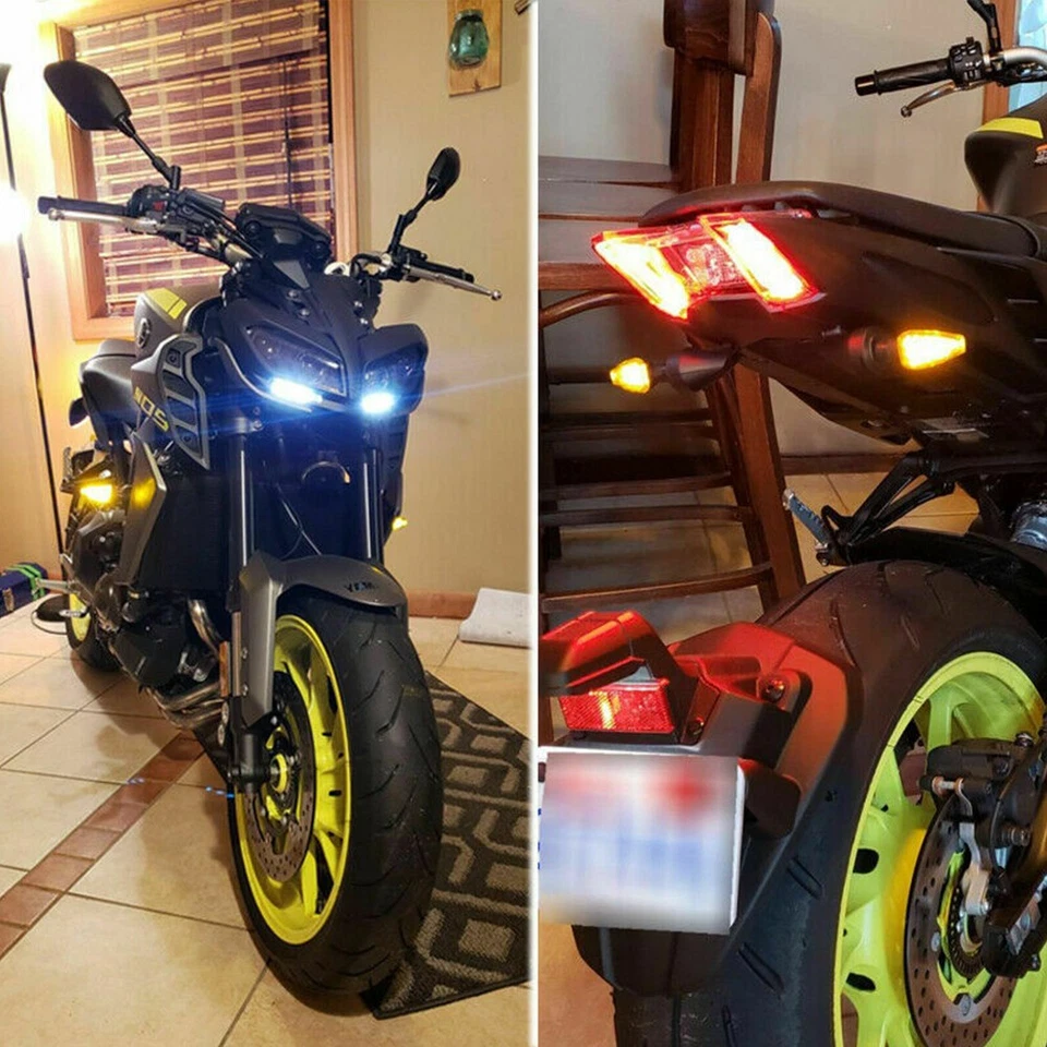 LED Motorcycle Turn Signals Indicator Blinker Lights Amber For Suzuki DRZ400SM Q - Imagem 2 de 4