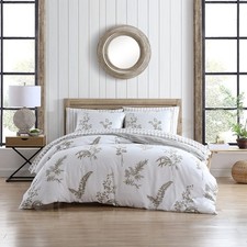King Duvet Cover Set, Cotton Sateen Bedding with Matching Shams, Elegant Home De