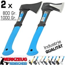 2 x Axt Holzaxt Holzbeil Forstaxt Hand Beil Fiberglas ERGO Stiel 800 + 1000 Gr.