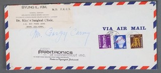 Cubierta de correo aéreo MayfairStamps Corea Busan a Shelton CT cca_42289