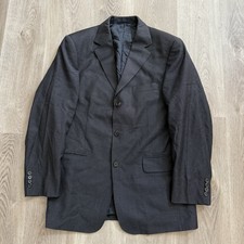 Vintage Burberry London Blazer Gray 100 Virgin Wool Sport Coat Men s Size 40L