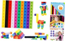 Set of 100 Math Linking Cubes - Manipulative Connecting Cubes