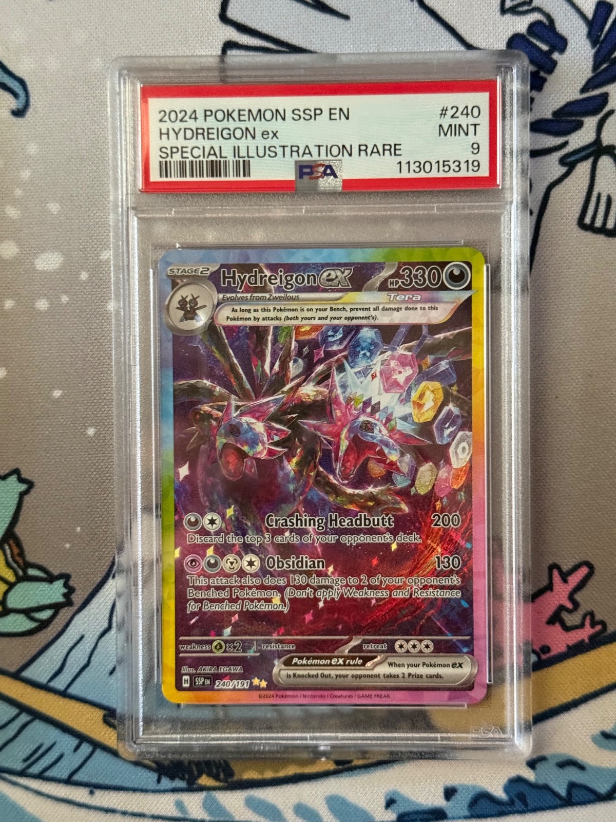 Pokemon Surging Sparks Special Illustration Rare SAR Hydreigon Ex 240 Psa 9 MINT