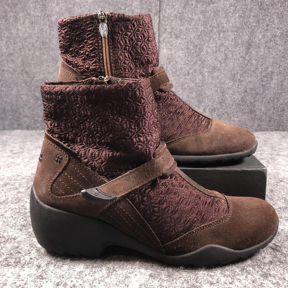 Natural Sport Boots Womens Size 8.5 Brown Falza Ankle Zip Strap Wedge 15978200 - Image 2 of 4