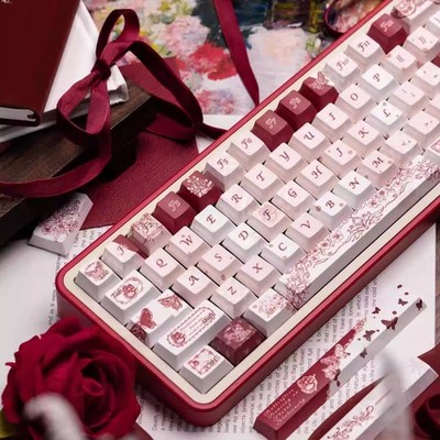 Butterfly Flower PBT Keycaps Set Dye Sublimation Mechanical Keyboard Keycap Set