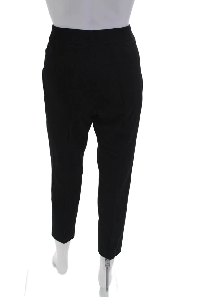 Akris Punto Womens Stretch Mid-Rise Tapered Pants Trousers Black Size 8 - Image 3 of 4