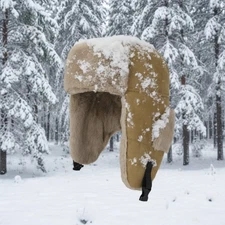 Winter Hat Warm Fur Ear Flap Aviator Russian Men Women Ski Cap for Cold Weather